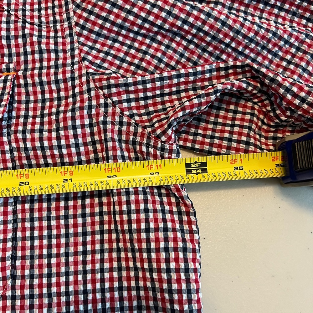 Orvis Clearwater Seersucker Shirt Short Sleeve Button Up Men’s Size Large Casual - Picture 9 of 12